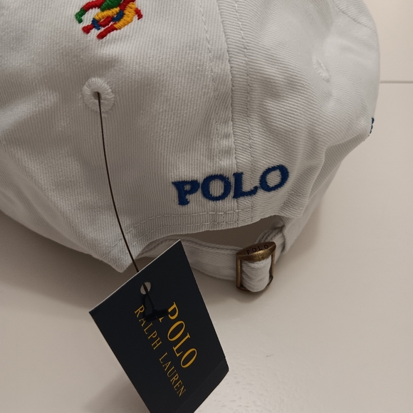POLO RALPH LAUREN MEN'S CLASSIC WHITE ALL OVER LOGOS CAP HAT OSFA $49 BRAND NWT - Picture 3 of 9